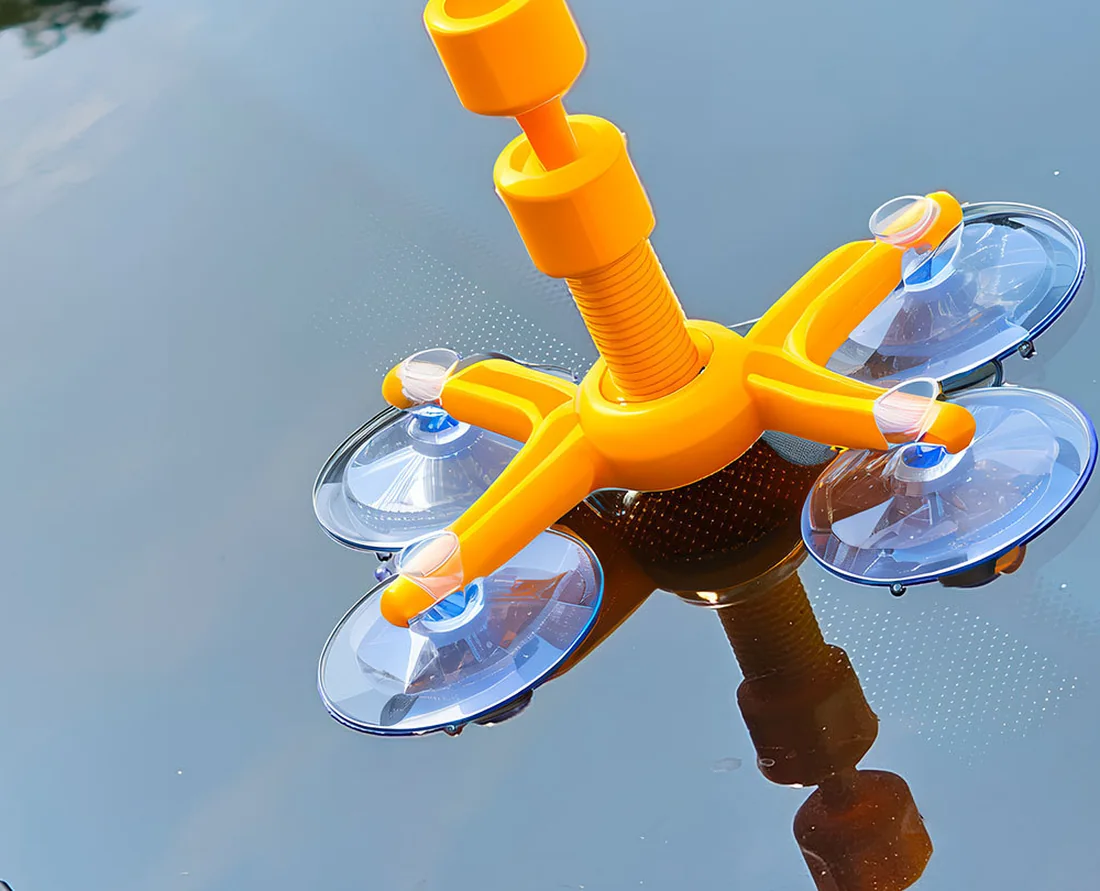Vacuum-pressurized windshield repair bridge mounted on a cracked windshield